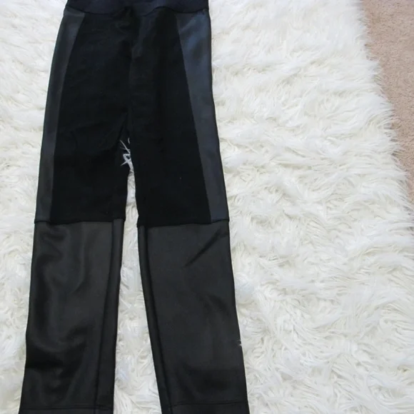 Express Leather staple date night Leggings Women's Size Small black EUC - Picture 3 of 4